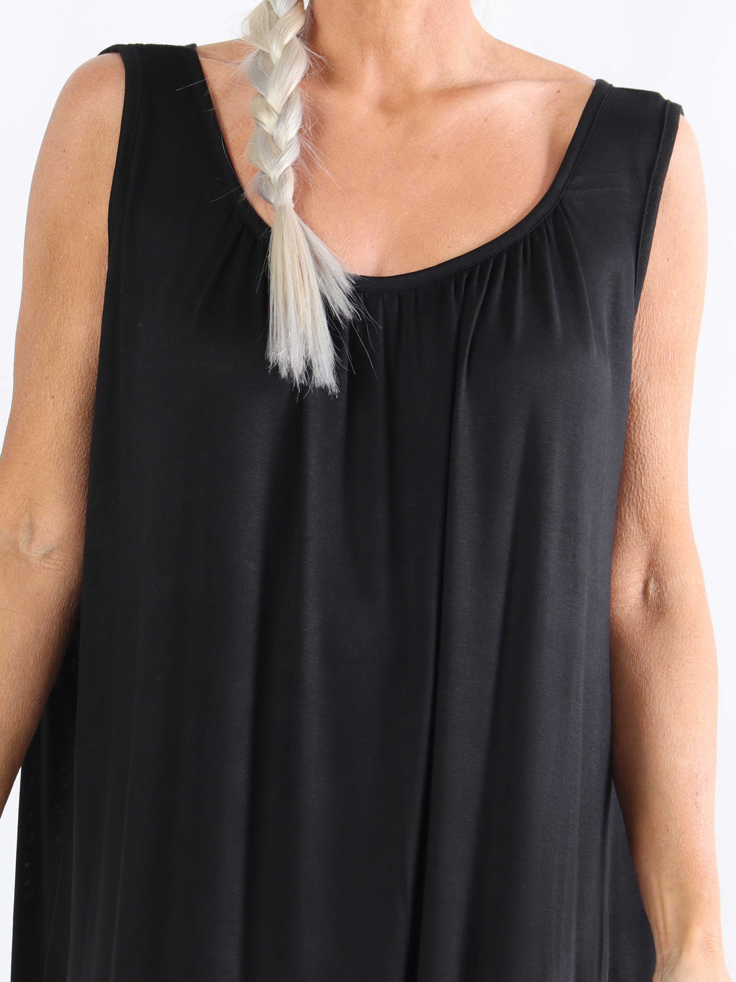 Miracle Sleeveless Dress - Plus size basis kjole i viskose med elastik forneden
